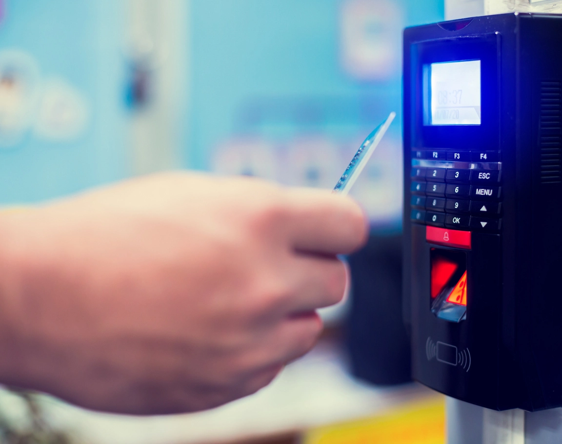 commercial access control integrated with surveillance camera coverage