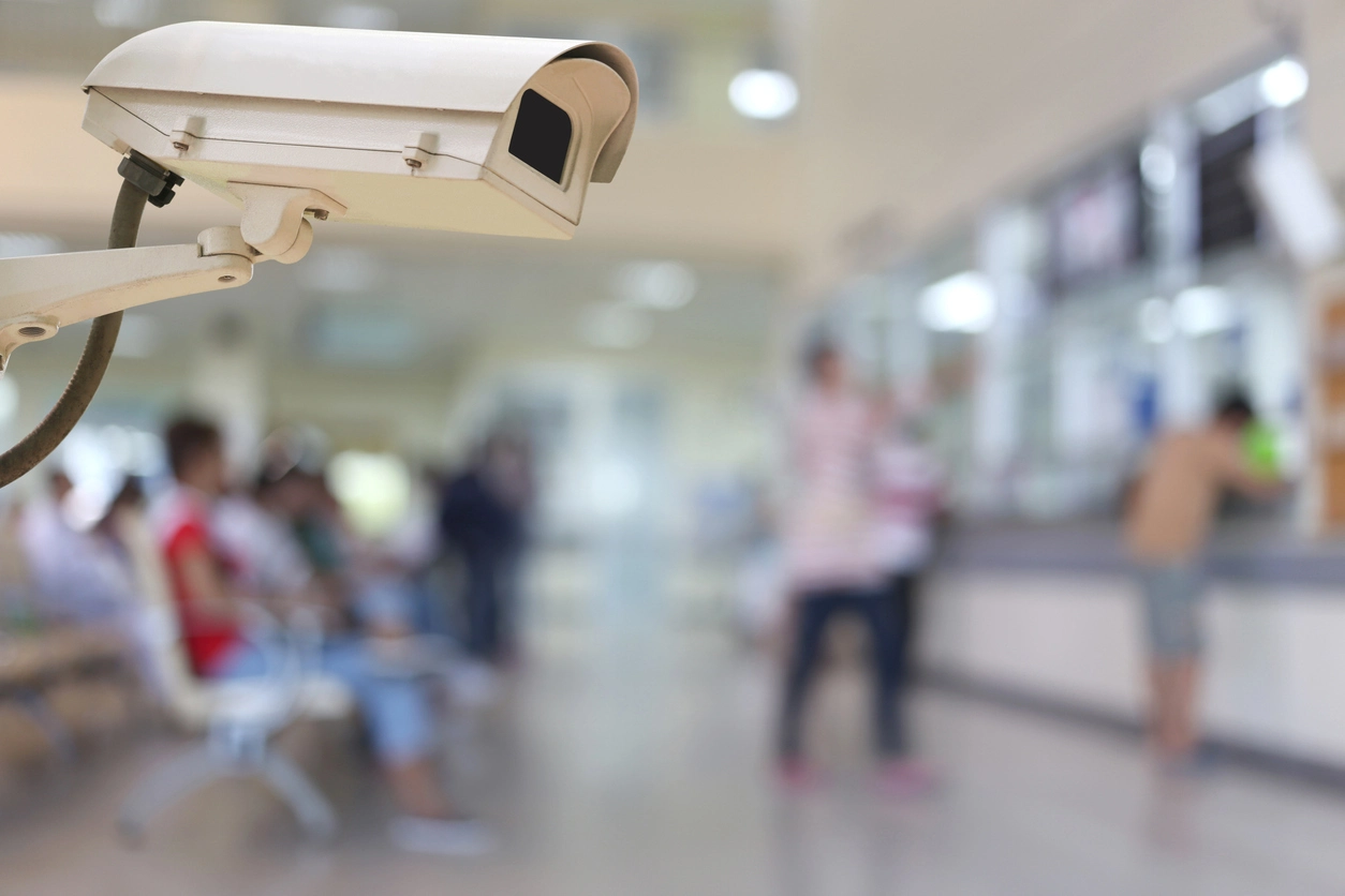 bank teller line and lobby surveillance cameras