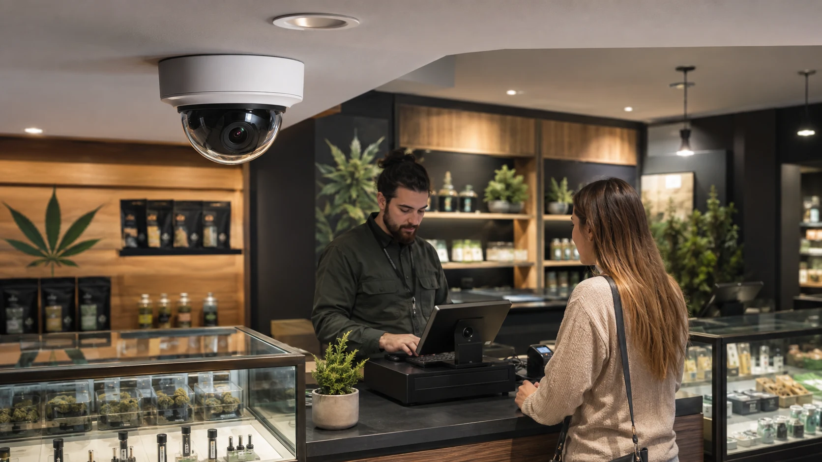 cannabis dispensary cash handling surveillance cameras