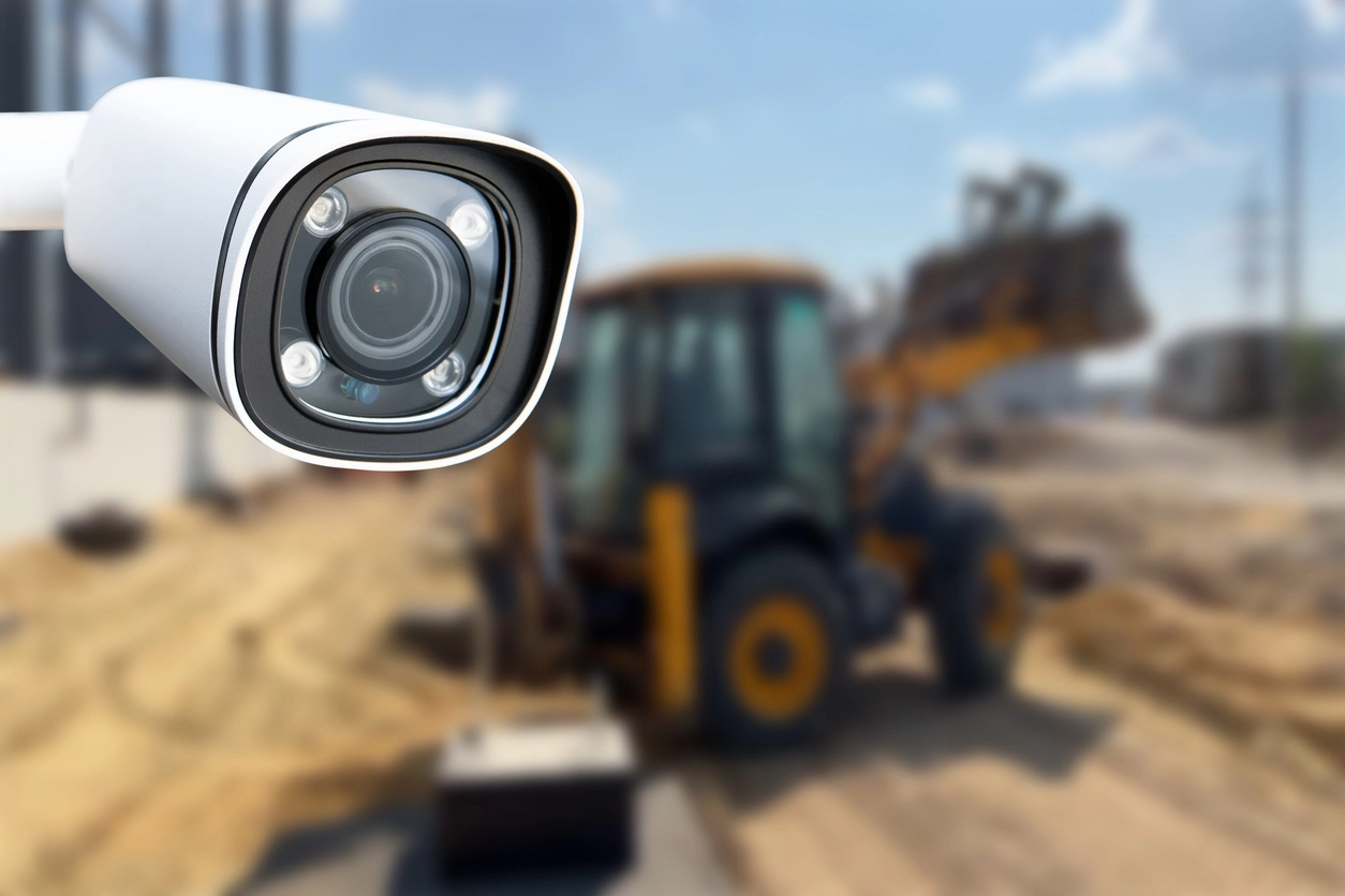 construction machinery staging surveillance cameras