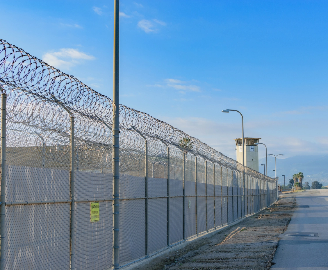Data center perimeter monitored by commercial security cameras