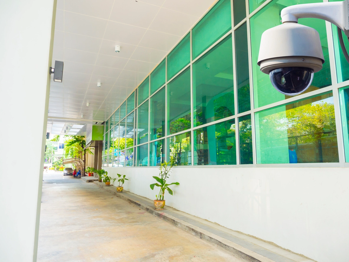 daycare hallway and entrance surveillance cameras