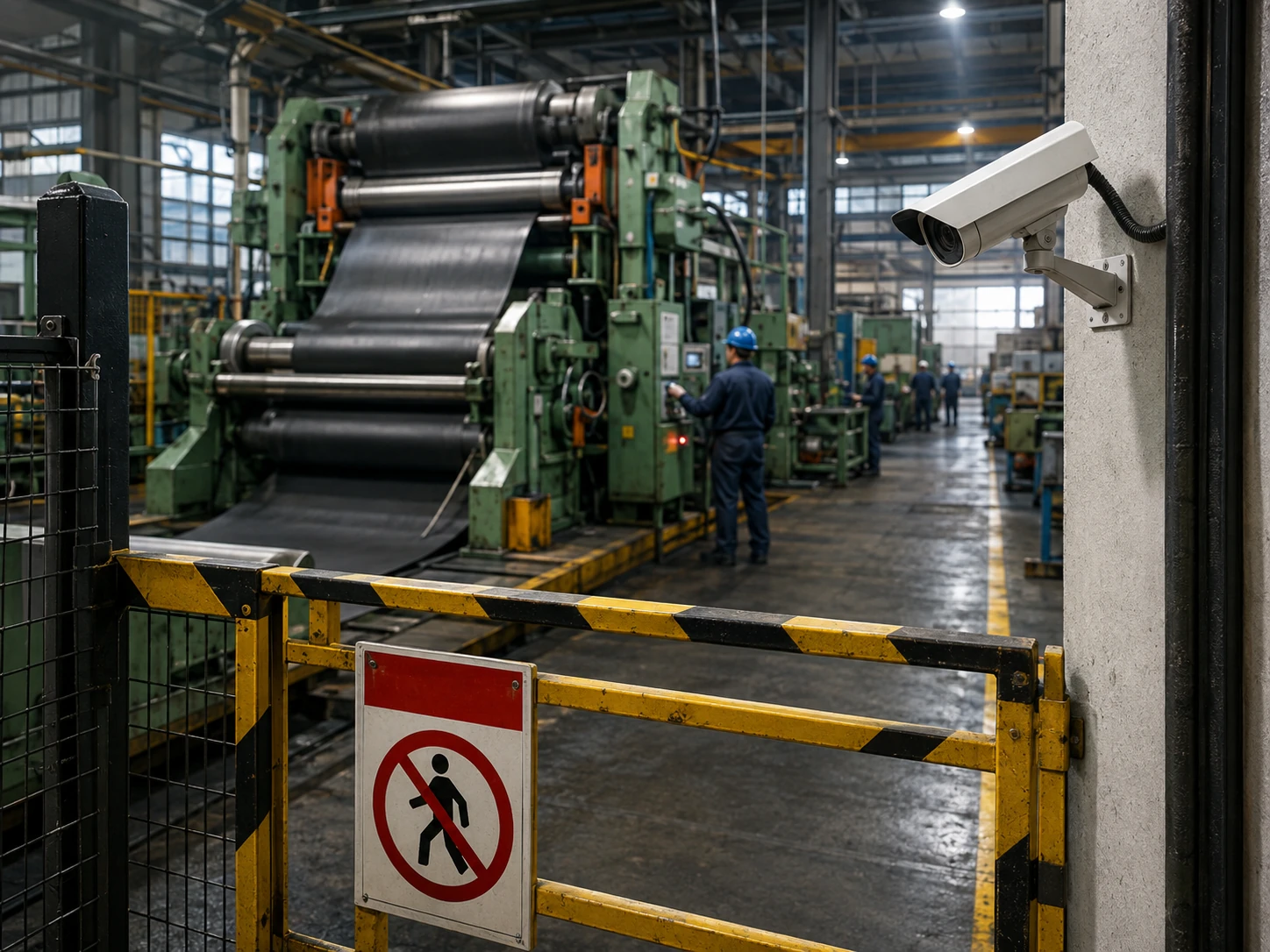 rubber factory restricted area surveillance cameras