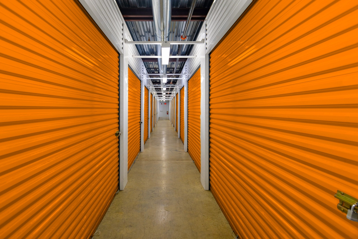 self storage unit row surveillance cameras