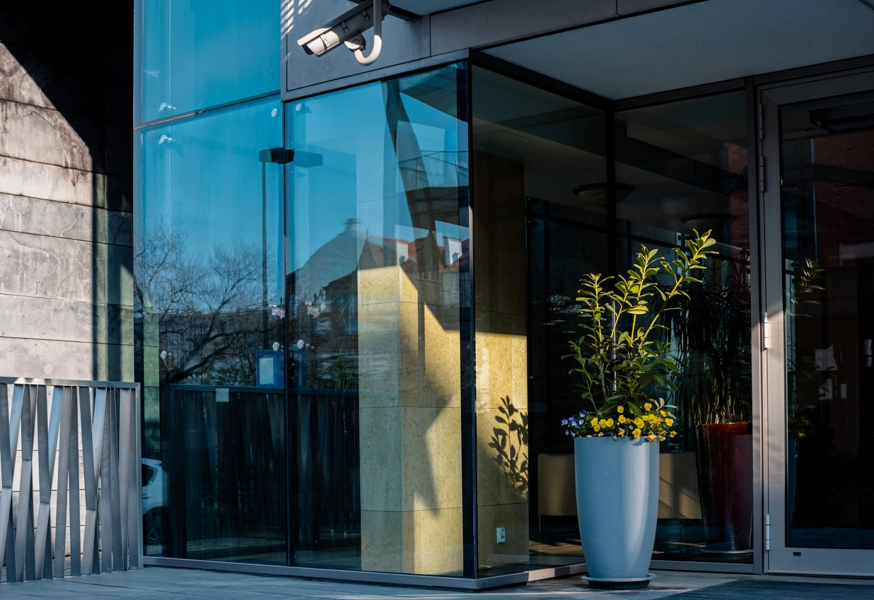business entrance security camera surveillance