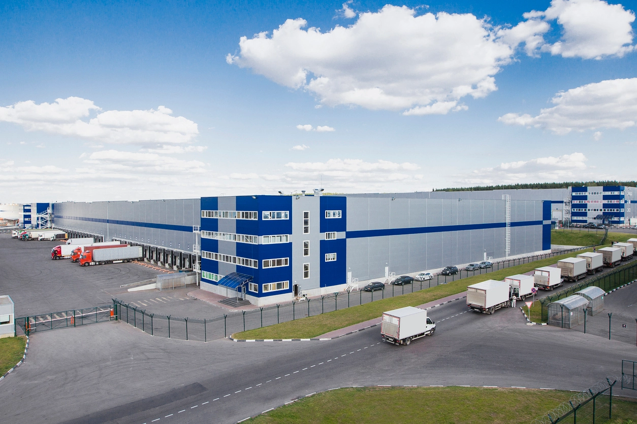 security camera system monitoring multiple warehouse facilities