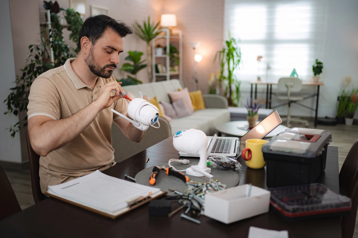 security camera equipment prepared for warranty repair or replacement