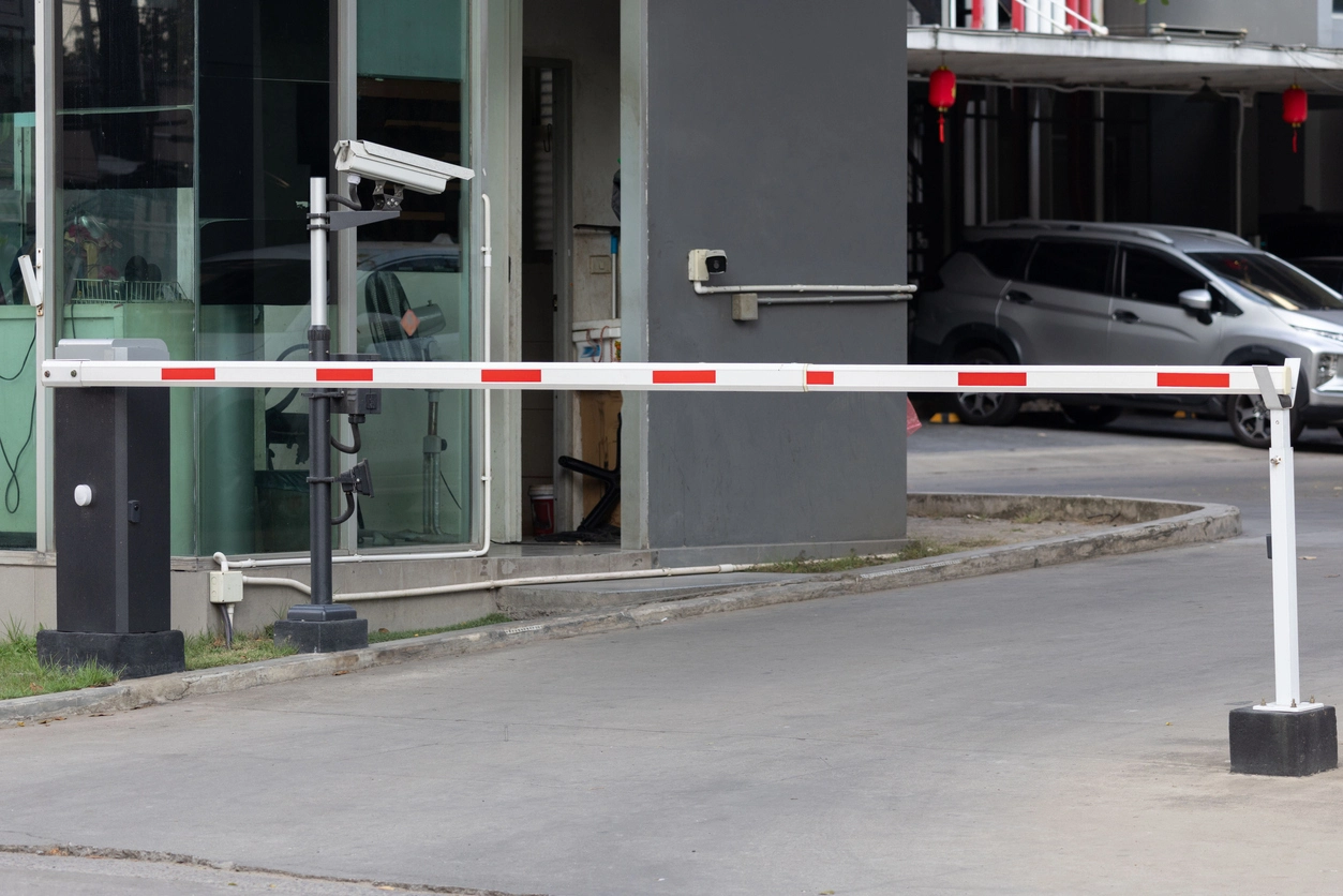 access control reader and security camera at employee entrance