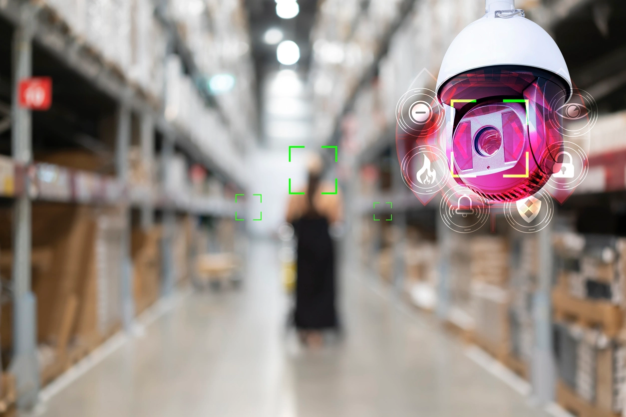 object tracking camera monitoring warehouse logistics and inventory movement