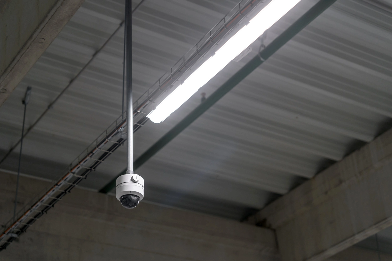 vandal proof security camera monitoring warehouse loading area
