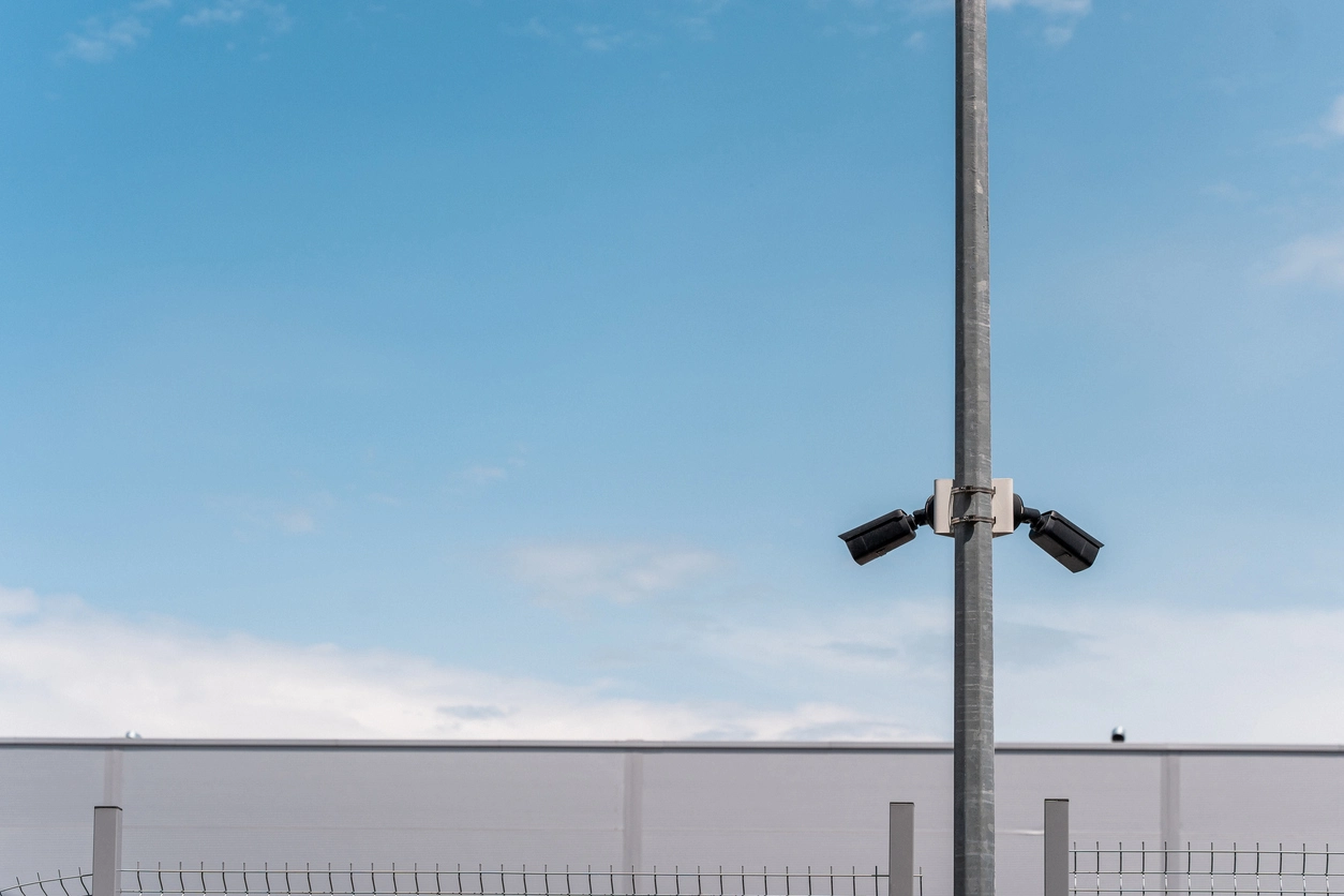 wireless security camera network connecting parking lot pole camera
