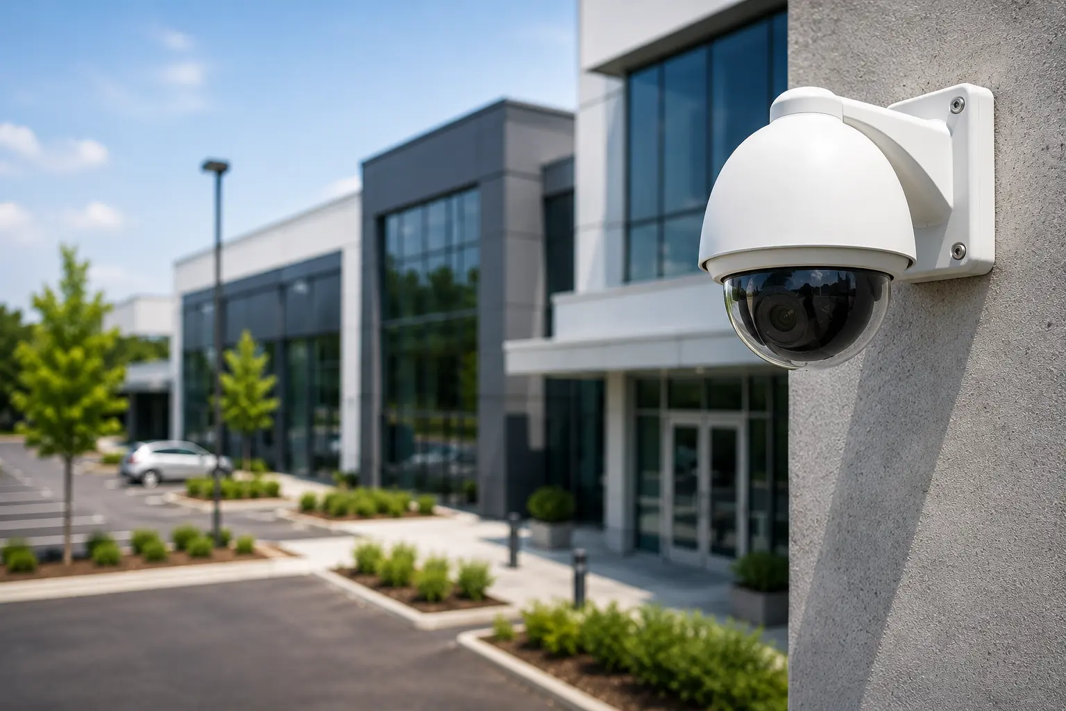 Commercial security cameras installed on business building in Columbus Ohio