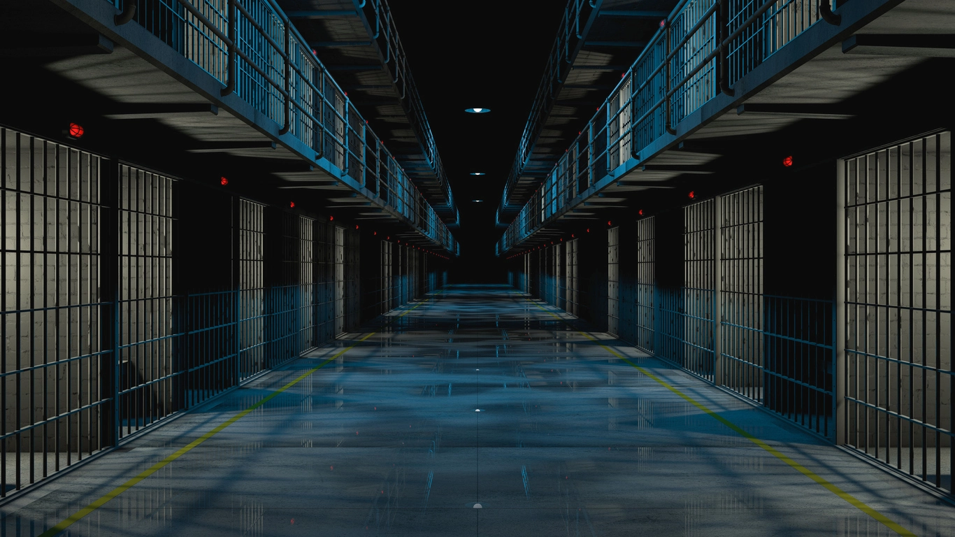 security camera monitoring detention area inside secure government facility