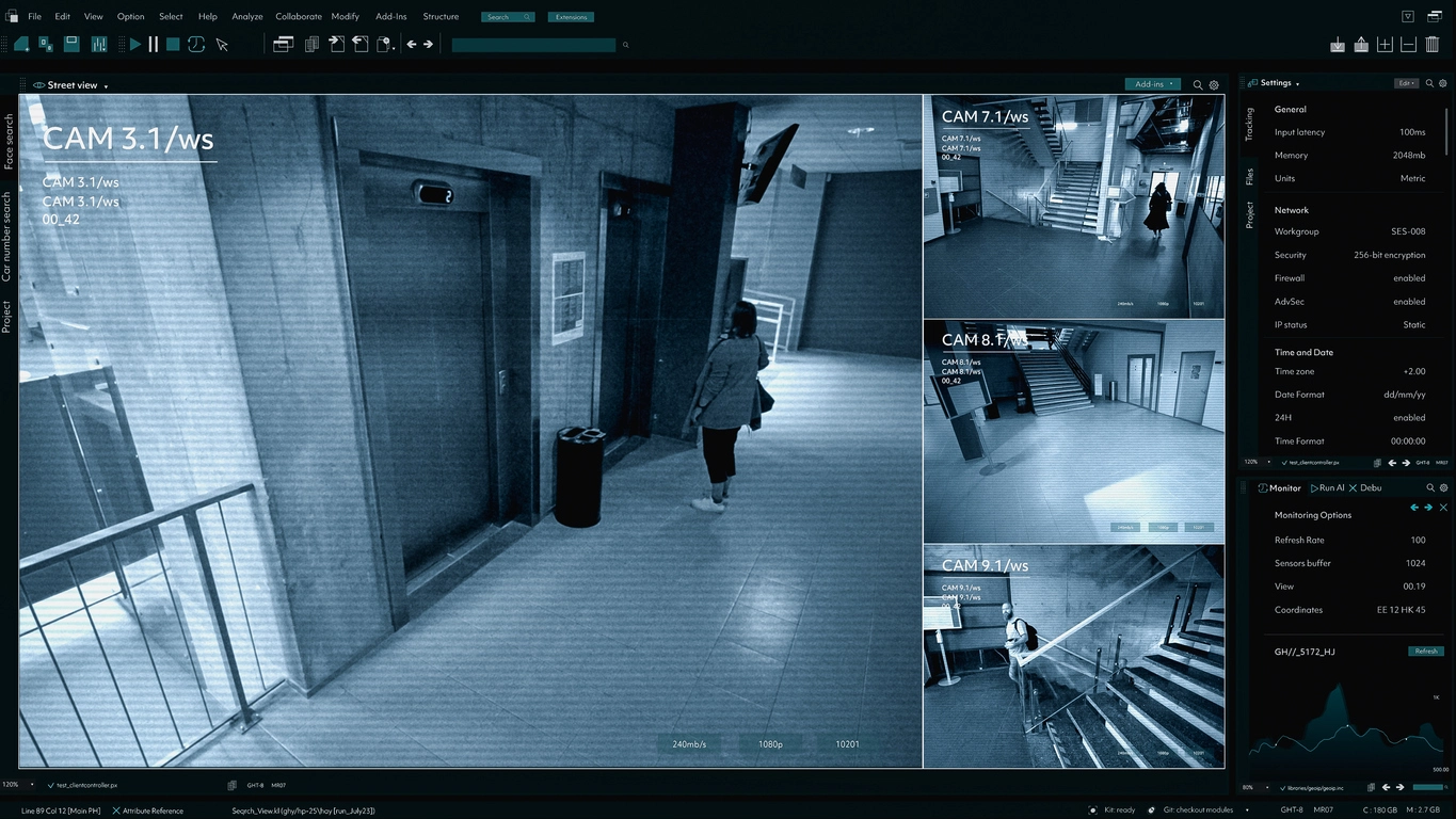 security camera monitoring jail cell and holding area
