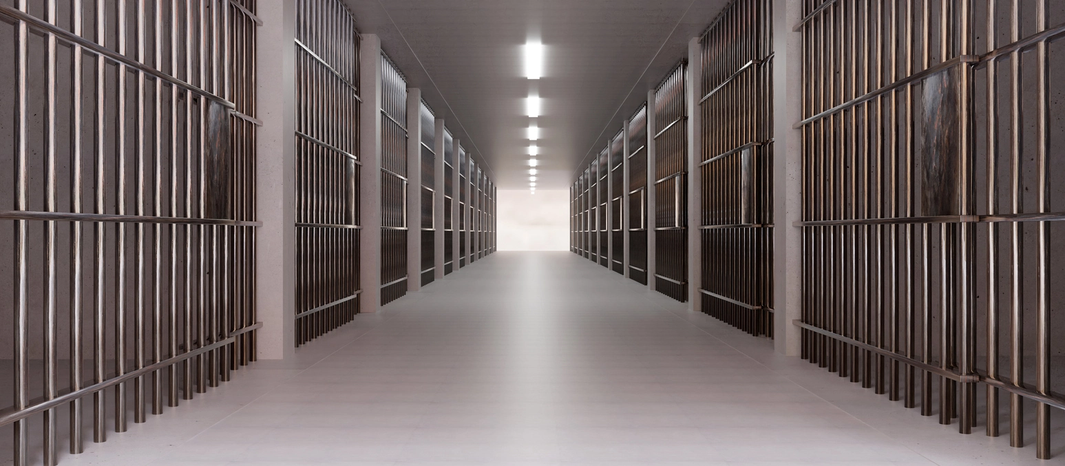 security camera monitoring secure jail corridor