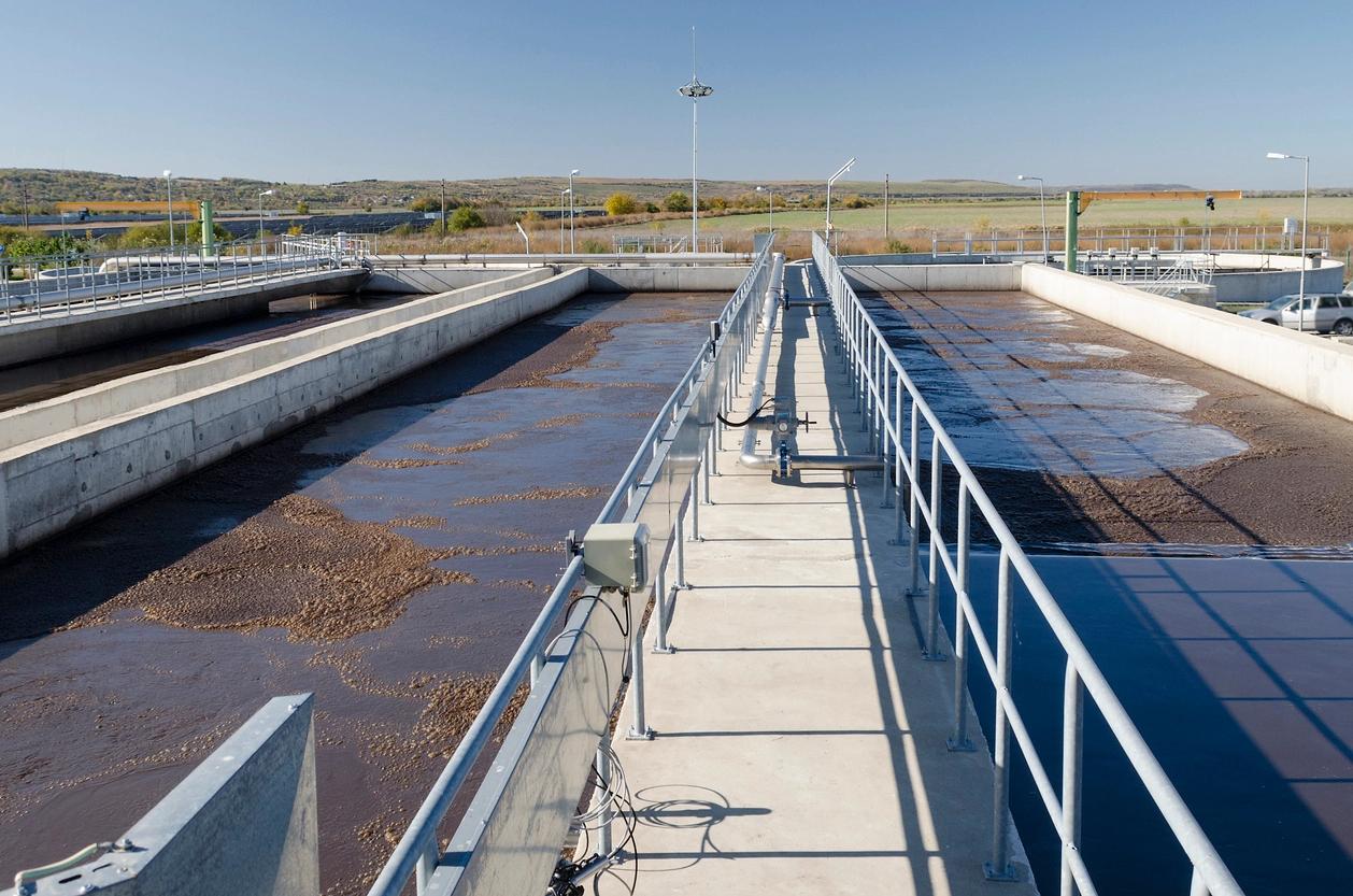 security camera monitoring utility building at water treatment facility