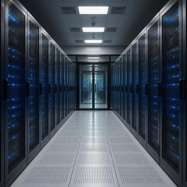 corporate lobby or data center security screening entrance