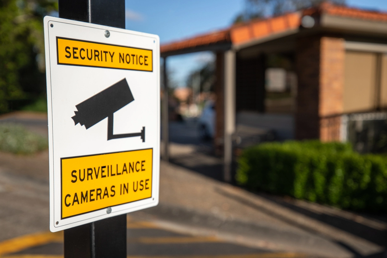 commercial security cameras monitoring business property for crime prevention