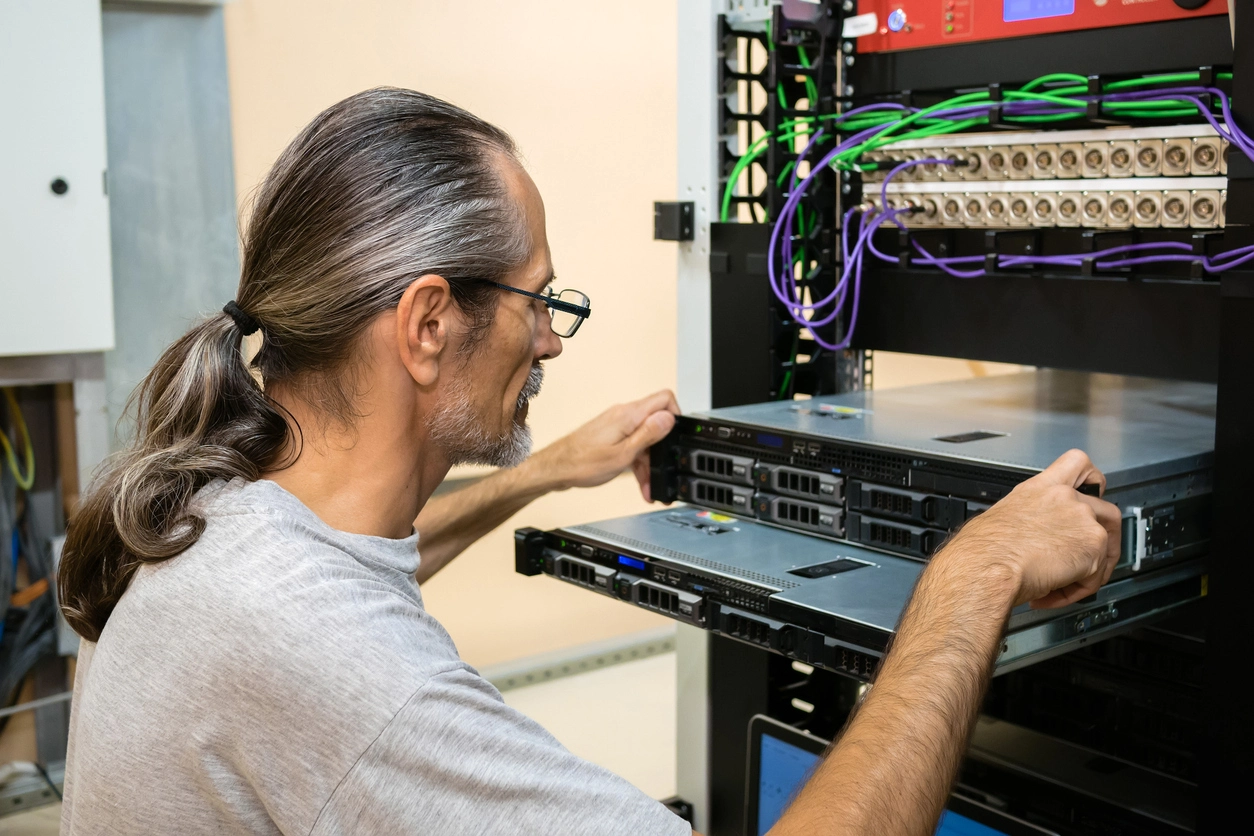 hybrid security camera system combining old analog and new IP cameras