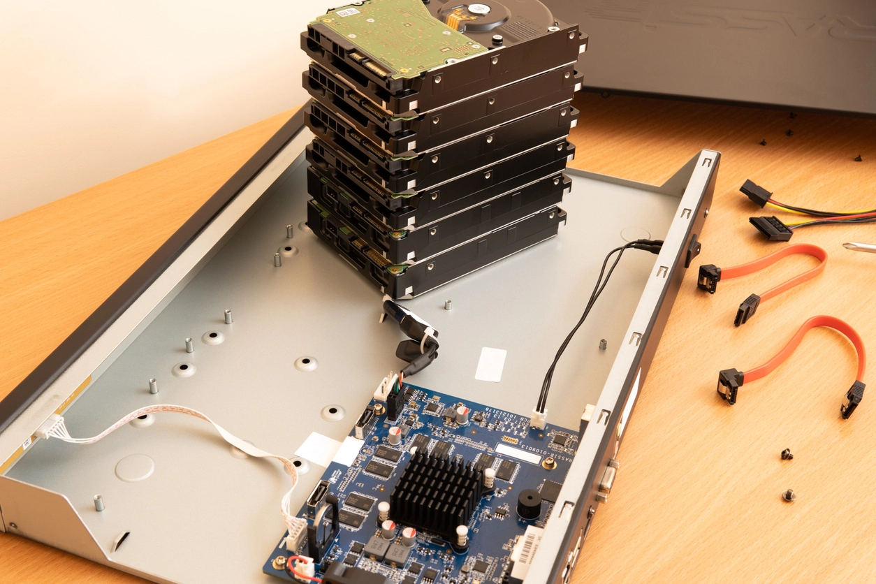RAID hard drive array for network video recorder surveillance storage