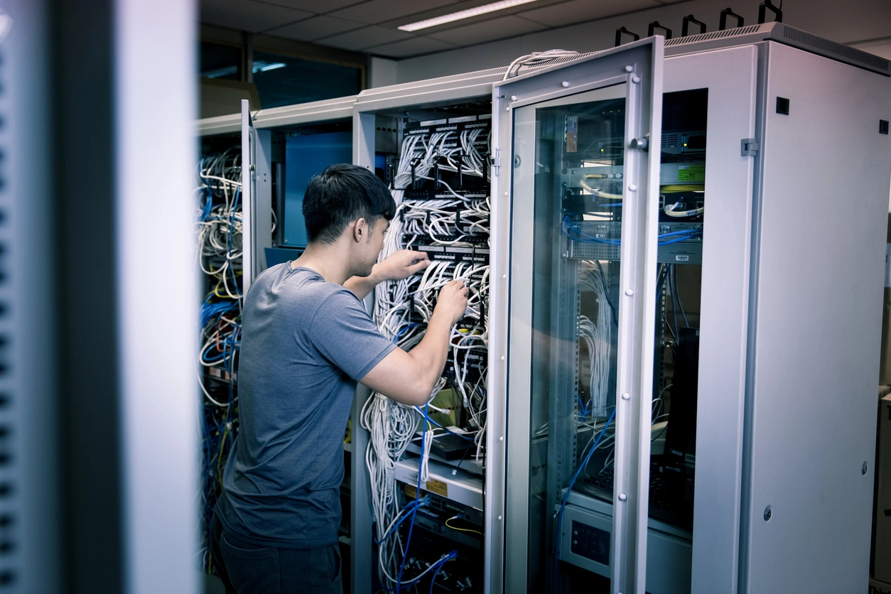 structured cabling installation in warehouse network environment